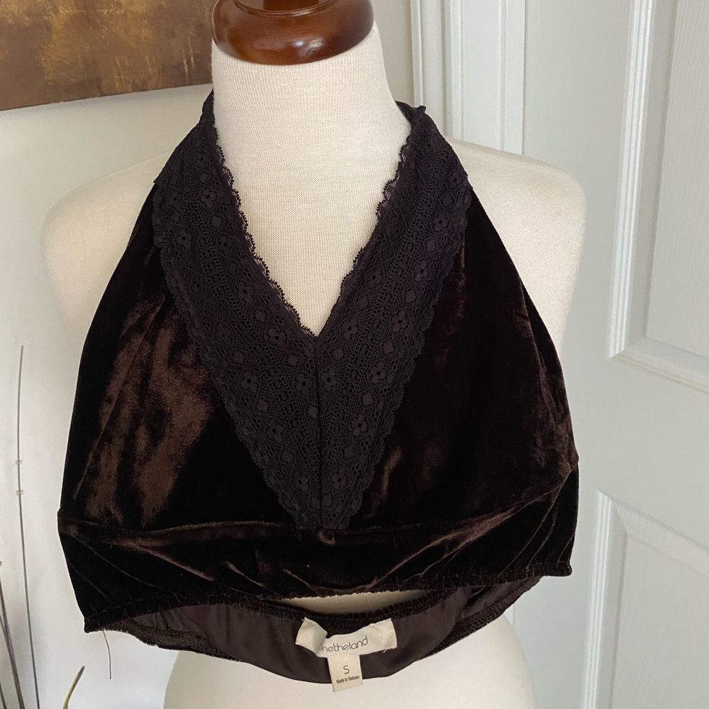 Dark Chocolate Bralette halter crop top